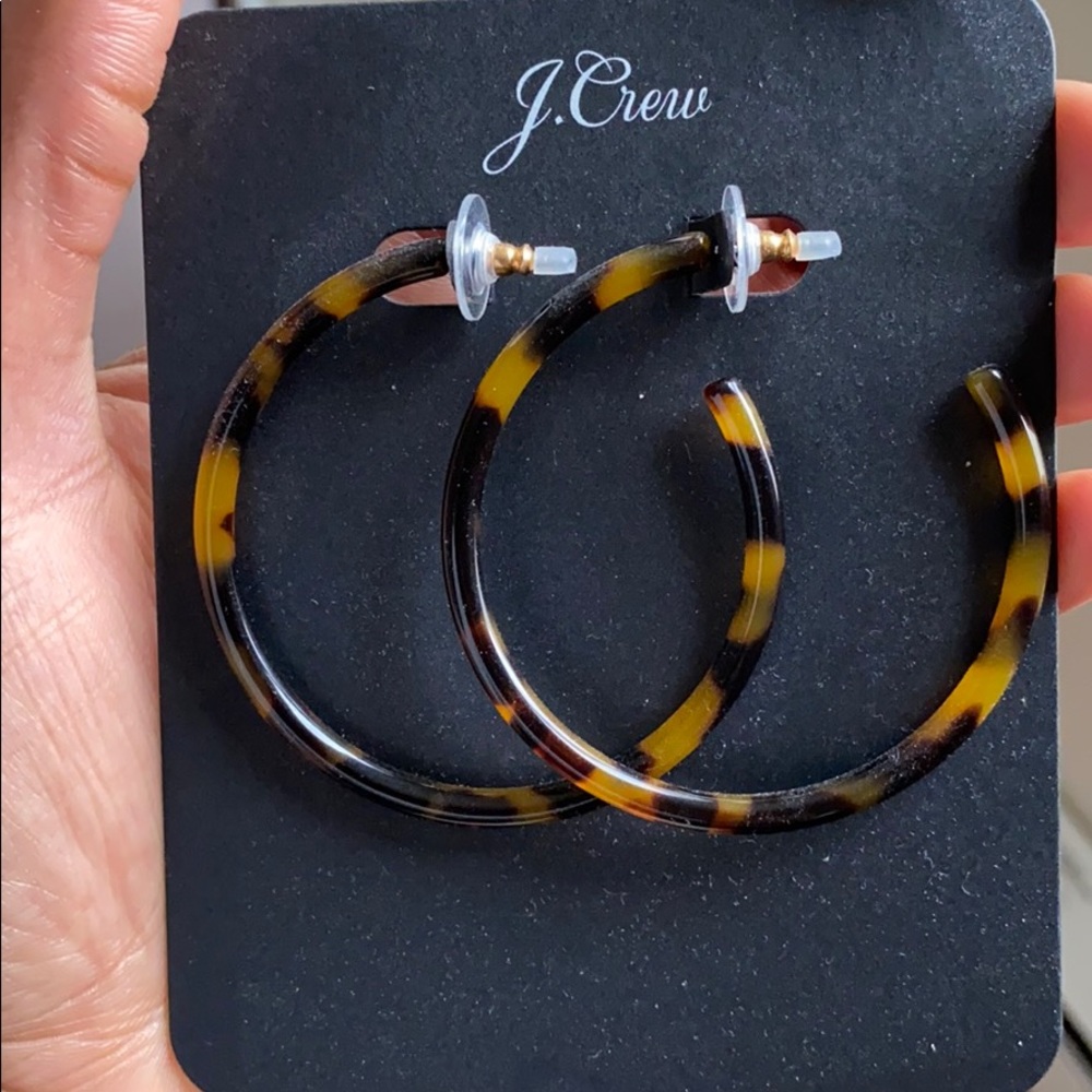 Unworn J. Crew Tortoise Hoop Earrings